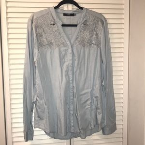 🔥Bke stylish silver embroidery pattern top